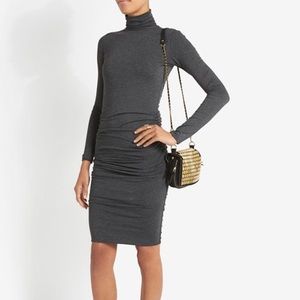 Ruched Turtleneck Dress